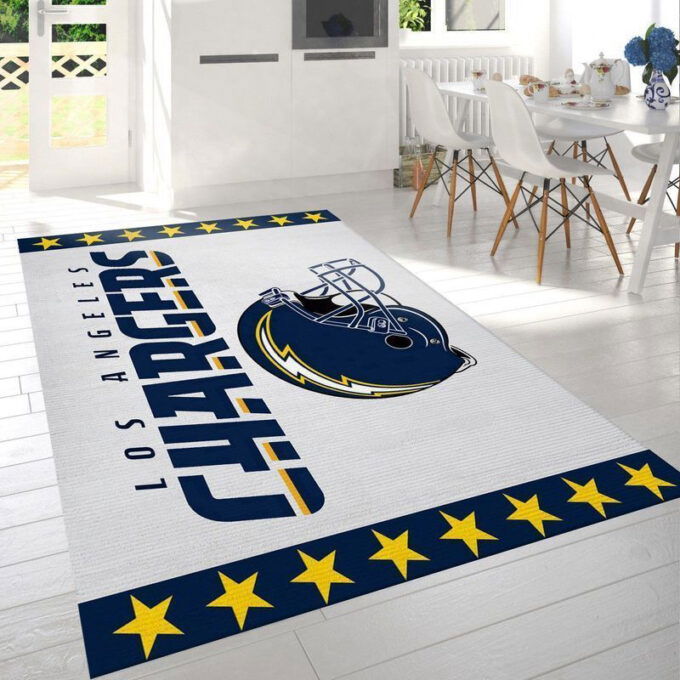 Los Angeles Chargers Rug Living Room Floor Decor Fan Gifts