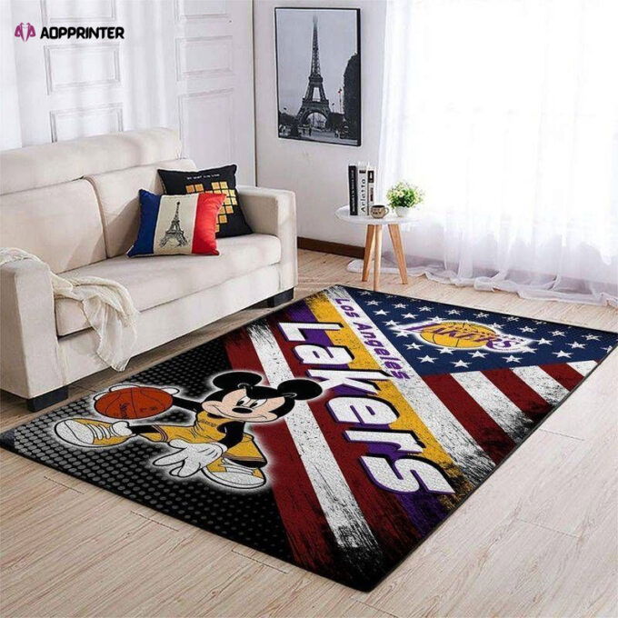 Los Angeles Lakers Rug Living Room Floor Decor Fan Gifts