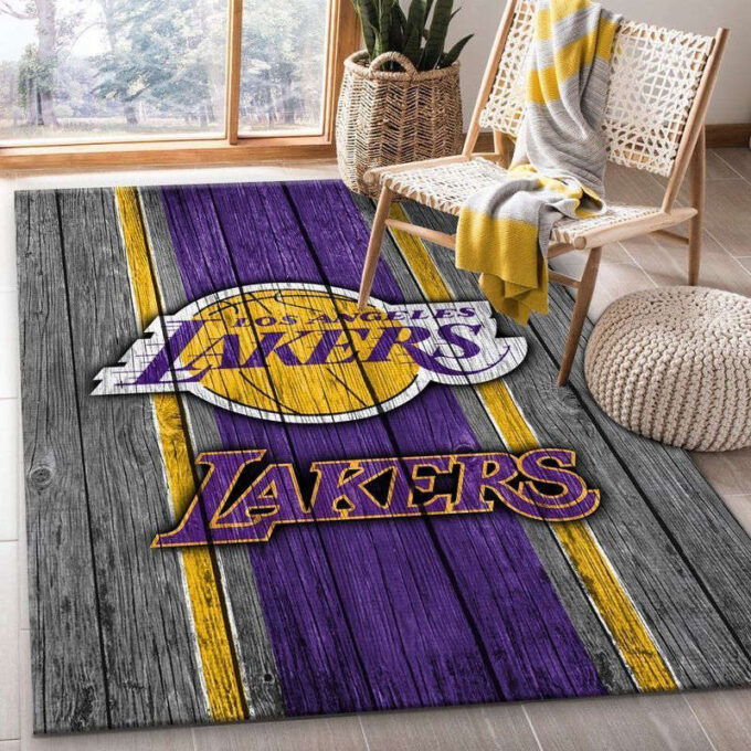 Los Angeles Lakers Rug Living Room Floor Decor Fan Gifts