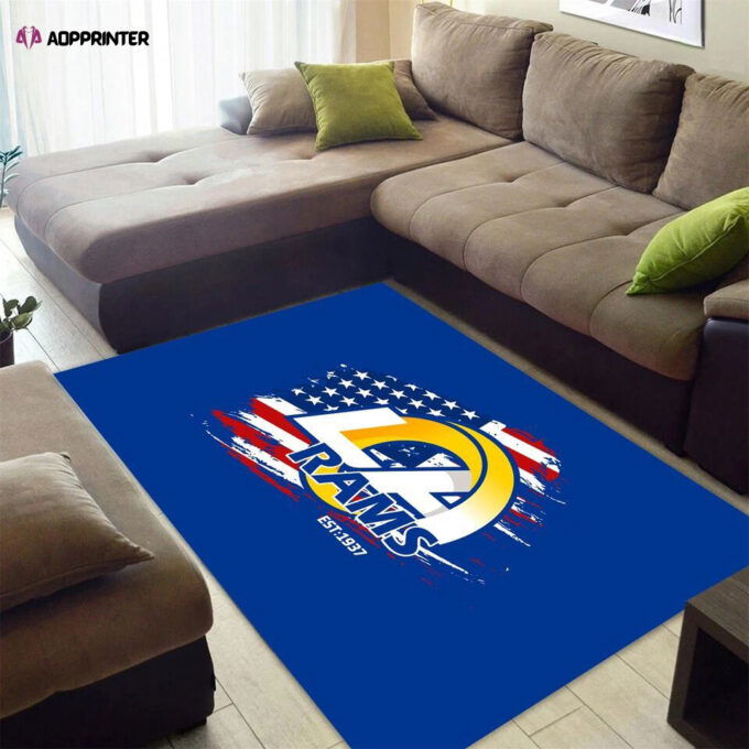 Los Angeles Rams Rug Living Room Floor Decor Fan Gifts