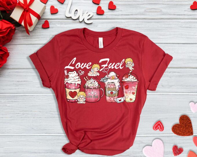 Love Fuel Coffee T-shirt – Valentine s Day Shirt for Coffee Lovers