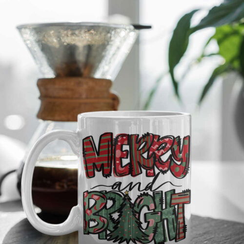 Cart 4 Merry And Bright, Christmas Mug, , Funny Christmas Mug, White 11 oz Ceramic Mug Gift