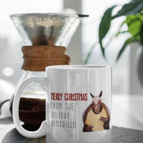 Cart 2 Merry Christmas From The Holiday Armadillo Friends 11 oz Ceramic Mug Gift