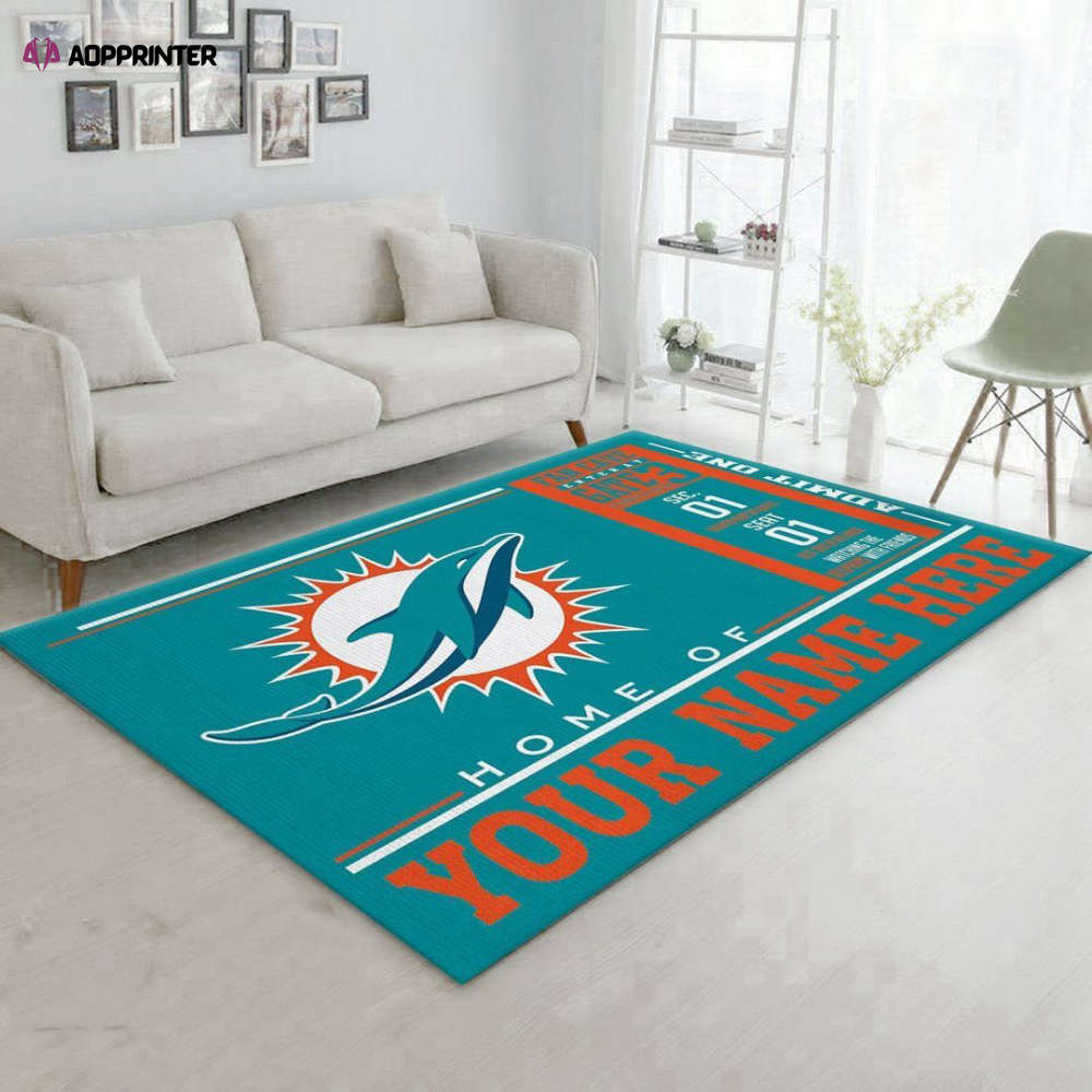 Miami Dolphins Rug Living Room Floor Decor Fan Gifts Miami Dolphins Rug Living Room Floor Decor Fan Gifts