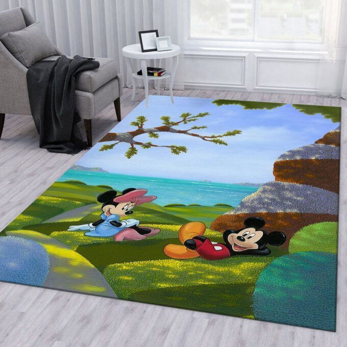 Mickey And Minnie Mouse Rug Living Room Floor Decor Fan Gifts