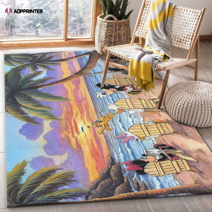 Mickey Mouse And Friend Rug Living Room Floor Decor Fan Gifts