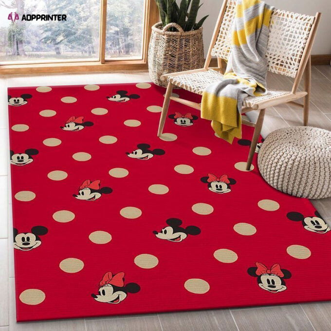 Minnie And Mickey Spot Mickey Mouse Rug Living Room Floor Decor Fan Gifts