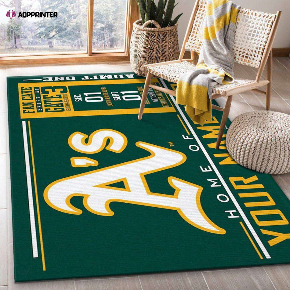 Oakland Athletics Rug Living Room Floor Decor Fan Gifts Oakland Athletics Rug Living Room Floor Decor Fan Gifts