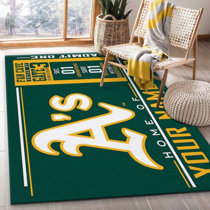 Oakland Athletics Rug Living Room Floor Decor Fan Gifts