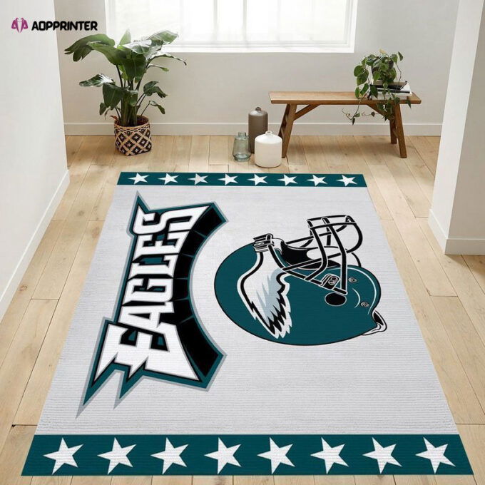 Philadelphia Eagles Helmet Rug Living Room Floor Decor Fan Gifts
