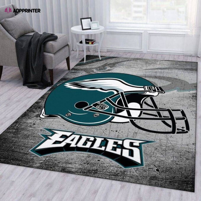 Philadelphia Eagles Helmet Rug Living Room Floor Decor Fan Gifts