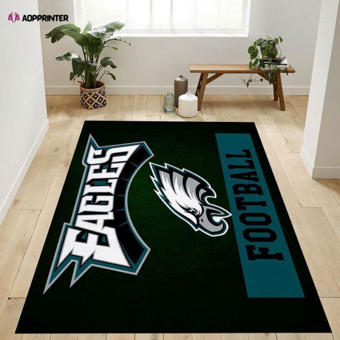 Philadelphia Eagles Rug Living Room Floor Decor Fan Gifts