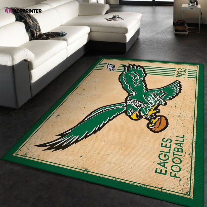 Philadelphia Eagles Rug Living Room Floor Decor Fan Gifts