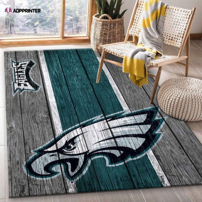 Philadelphia Eagles Rug Living Room Floor Decor Fan Gifts