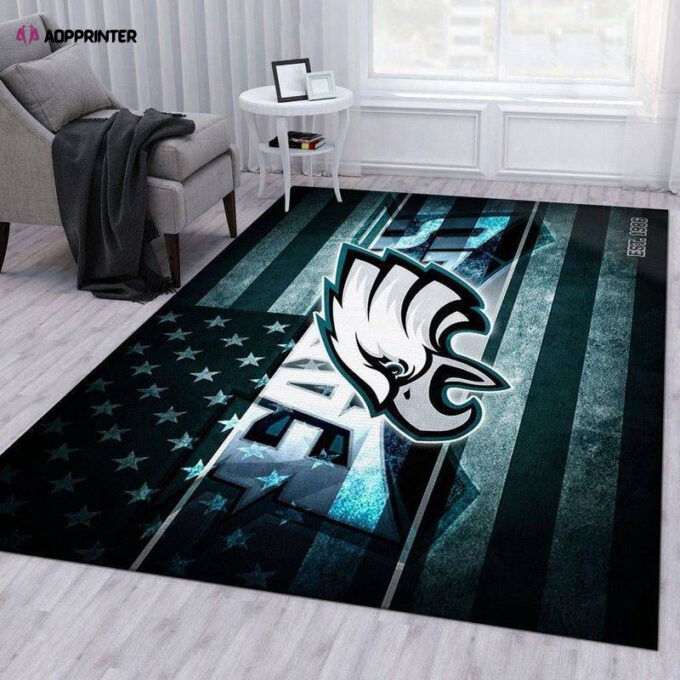 Philadelphia Eagles Rug Living Room Floor Decor Fan Gifts