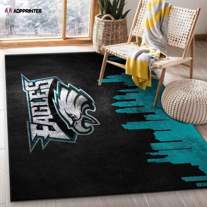 Philadelphia Eagles Rug Living Room Floor Decor Fan Gifts