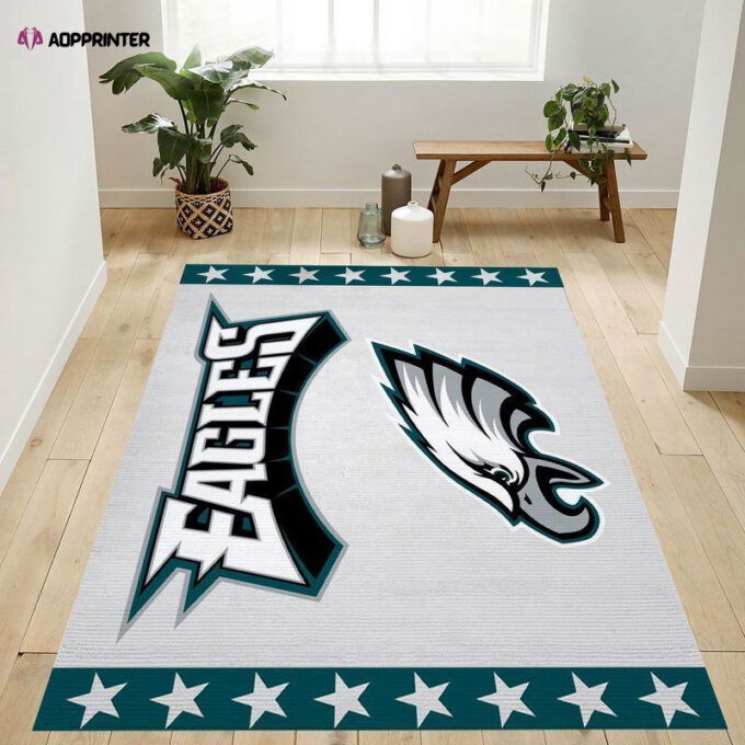 Philadelphia Eagles Rug Living Room Floor Decor Fan Gifts