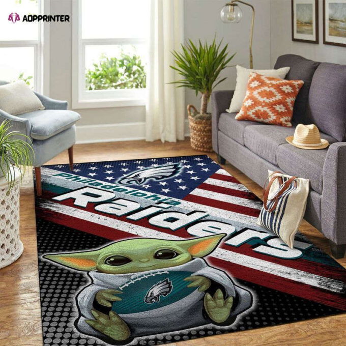 Philadelphia Eagles Rug Living Room Floor Decor Fan Gifts