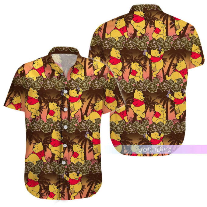 Pooh Shirt: Hawaiian Style Button Down & Shorts for Pooh Lovers – Unisex S-5XL Adult