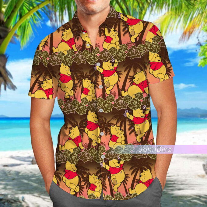 Pooh Shirt: Hawaiian Style Button Down & Shorts for Pooh Lovers – Unisex S-5XL Adult