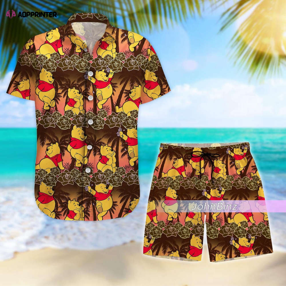 Pooh Shirt: Hawaiian Style Button Down & Shorts for Pooh Lovers – Unisex S-5XL Adult Pooh Shirt: Hawaiian Style Button Down & Shorts for Pooh Lovers – Unisex S-5XL Adult