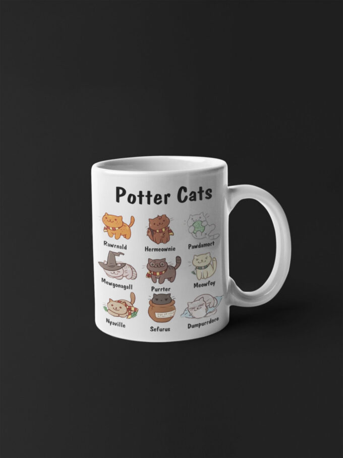 Potter Cats Mug, Pet, Animal Lover, A Purrfect Gift For Cat Lover, Cat Lover, Cat Mom Gift, Cat Owner 11 oz Ceramic Mug Gift