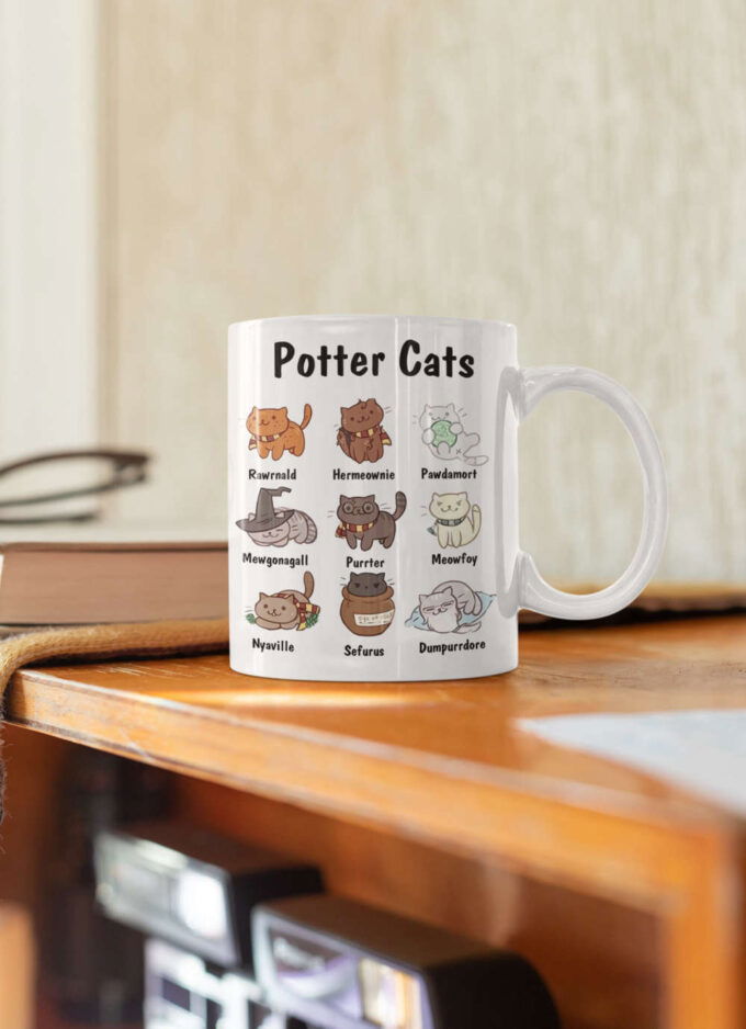 Potter Cats Mug, Pet, Animal Lover, A Purrfect Gift For Cat Lover, Cat Lover, Cat Mom Gift, Cat Owner 11 oz Ceramic Mug Gift