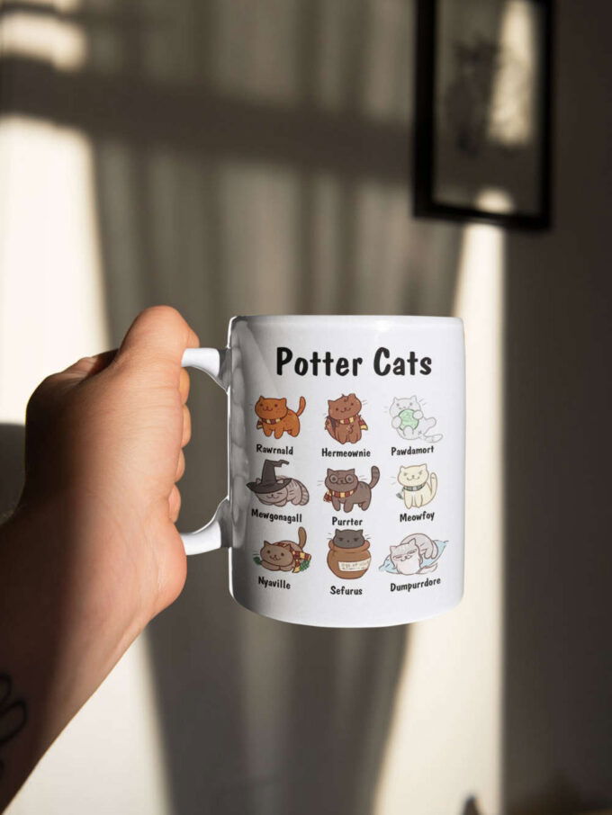 Potter Cats Mug, Pet, Animal Lover, A Purrfect Gift For Cat Lover, Cat Lover, Cat Mom Gift, Cat Owner 11 oz Ceramic Mug Gift
