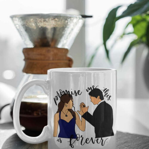 Cart 2 Promise Me This Is Forever Damon Salvatore Elena Gilbert Mystic Falls Virginia Salvatore Brothers TVD 11" Mug Gift Birthday Gift