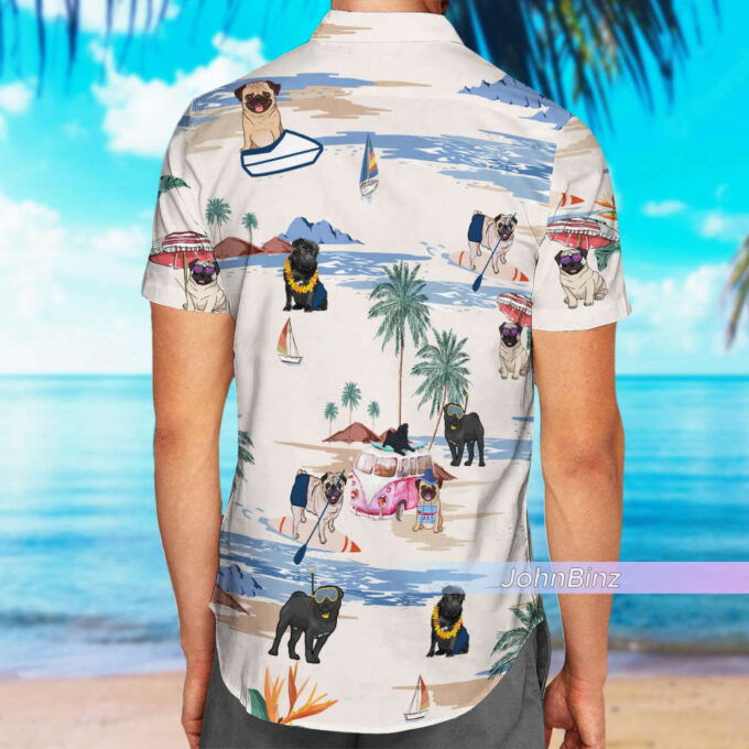 Pug Hawaiian Beach Shirt: Unisex Pug Lover Gifts Summer Button Shirt for Men Aloha Style – S-5XL