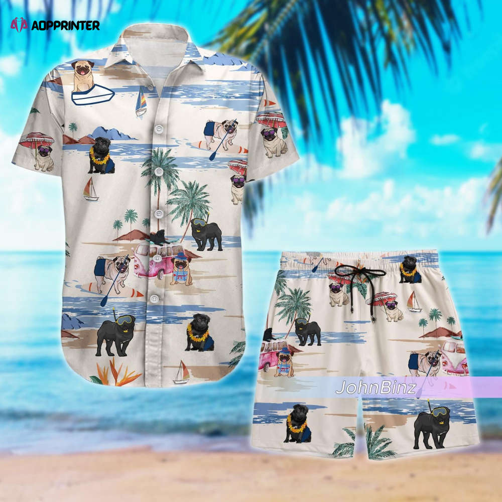 Pug Hawaiian Beach Shirt: Unisex Pug Lover Gifts Summer Button Shirt for Men Aloha Style – S-5XL Pug Hawaiian Beach Shirt: Unisex Pug Lover Gifts Summer Button Shirt for Men Aloha Style – S-5XL