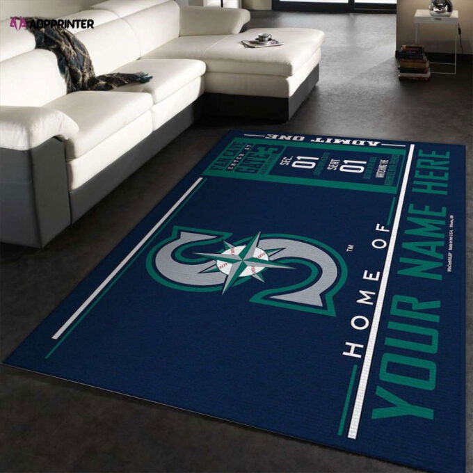 Seattle Mariners Rug Living Room Floor Decor Fan Gifts