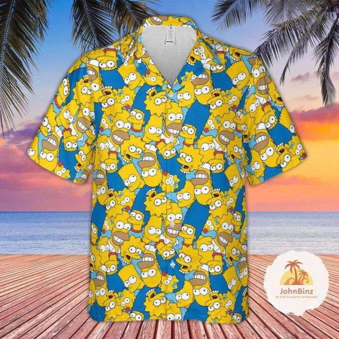 The Simpson Hawaiian Shirt – Characters Shirt for Men Button Down Homer & Marge Simpson