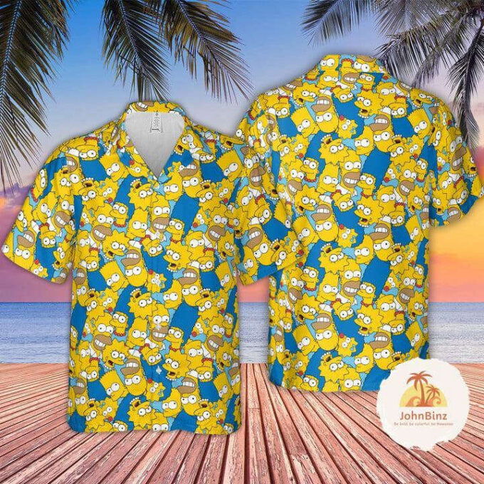 The Simpson Hawaiian Shirt – Characters Shirt for Men Button Down Homer & Marge Simpson