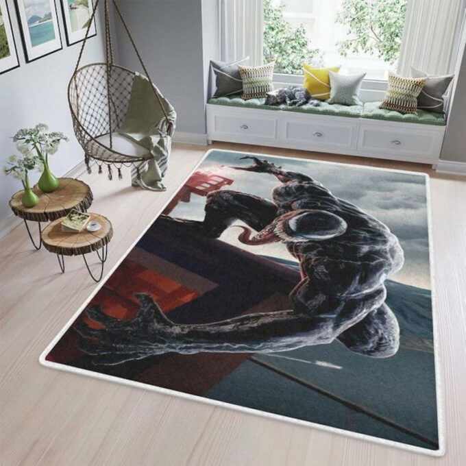 Venom Symbiote Marvel Comics Rug Living Room Floor Decor Fan Gifts