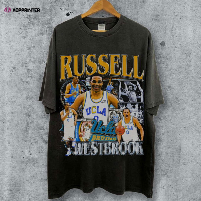 Vintage 90s  Basketball Bootleg Style T-Shirt RUSSELL WESTBROOK OKC Graphic Tee Retro Basketball Shirt Unisex Graphic Tee
