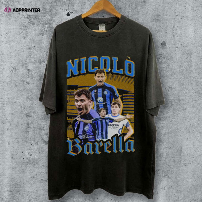 Vintage 90s Nicolo Barella T-ShirtNicolo Barella Tee Retro Nicolo Barella  T-Shirt Soccer T-Shirt