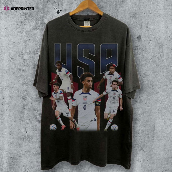 Vintage Retro USA Soccer Team Shirt Soccer Bootleg Shirt Soccer Shirt Football Fan Gifts Soccer Tee
