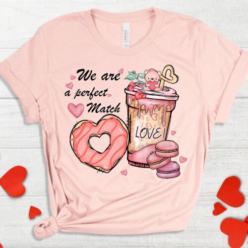Love Coffee Cups Valentine Shirt - Perfect Match for Coffee Lovers