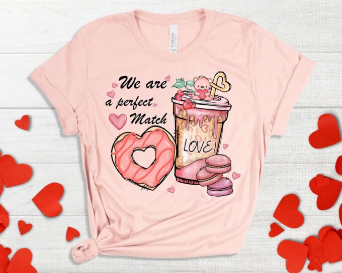 Love Coffee Cups Valentine Shirt – Perfect Match for Coffee Lovers
