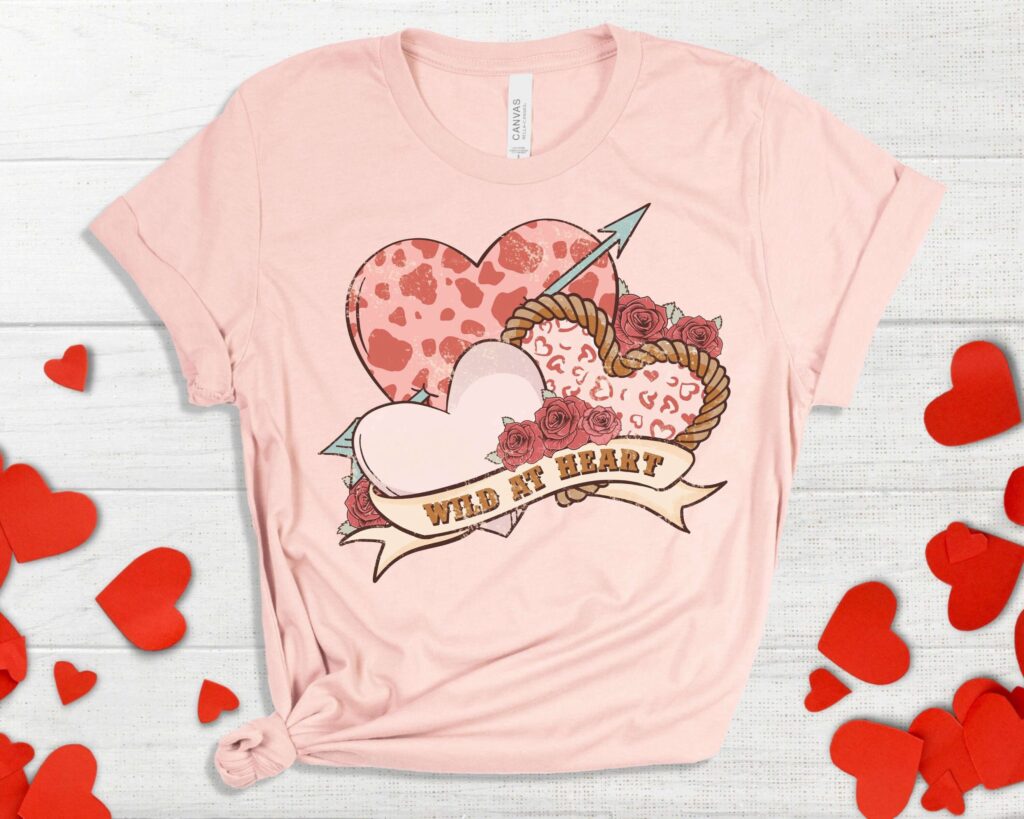 Wild At Heart Retro Tee: Valentine s Day Gift for Women Cowboy Valentine Shirt Wild At Heart Retro Tee: Valentine s Day Gift for Women Cowboy Valentine Shirt