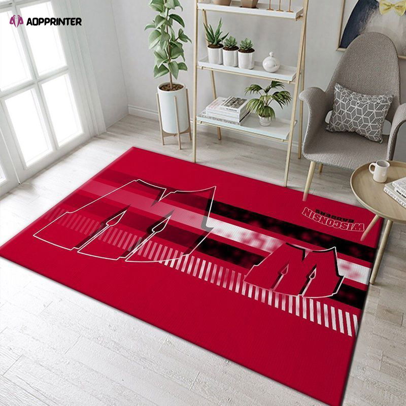 Wisconsin Badgers Rug Living Room Floor Decor Fan Gifts Wisconsin Badgers Rug Living Room Floor Decor Fan Gifts