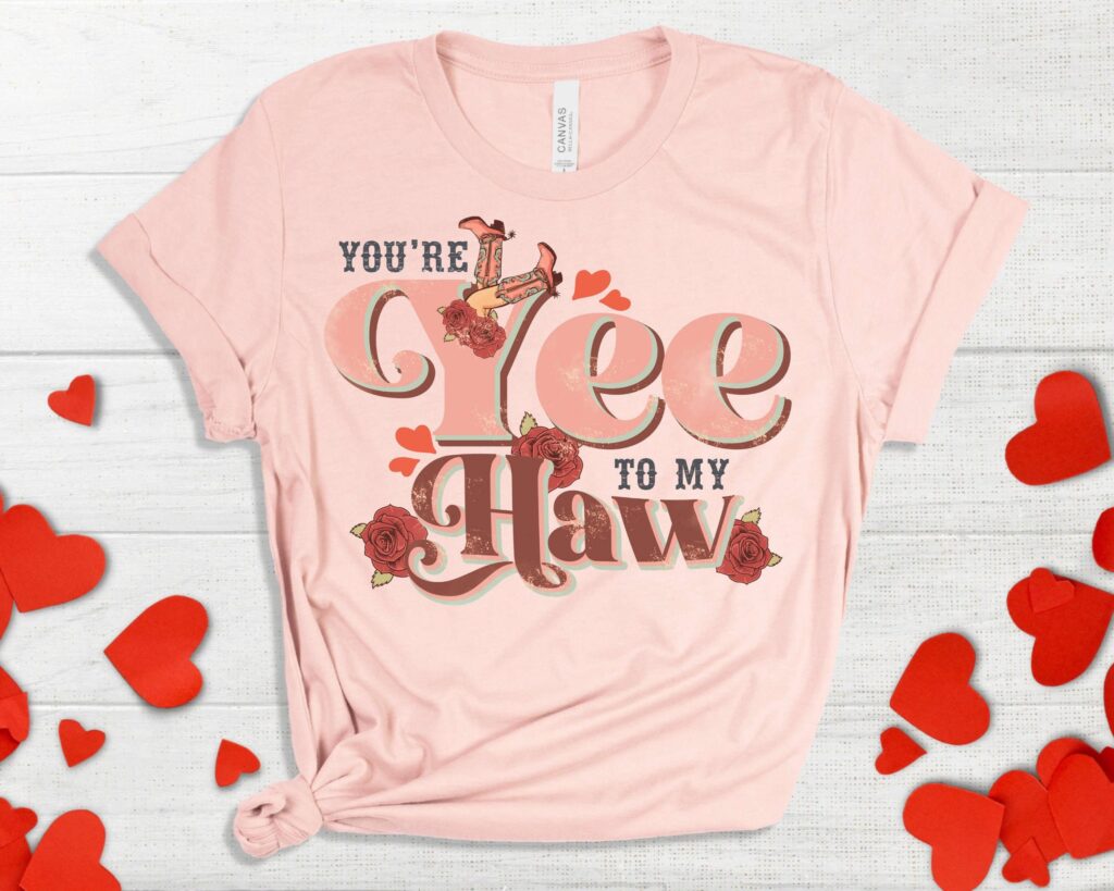 Yee Haw Retro Shirt: Valentine s Day Tee for Women – Cowboy Heart Shirt Perfect Girlfriend Gift Yee Haw Retro Shirt: Valentine s Day Tee for Women – Cowboy Heart Shirt Perfect Girlfriend Gift