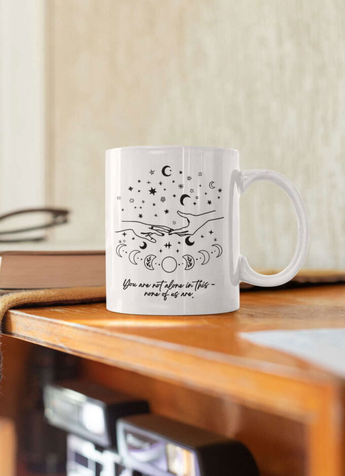 You Are Not Alone In This – None Of Us Are, Baldurs Gate 3, DnD Mug, Baldurs Gate Quote, BG3 Coffee Mug 11 oz Mug White