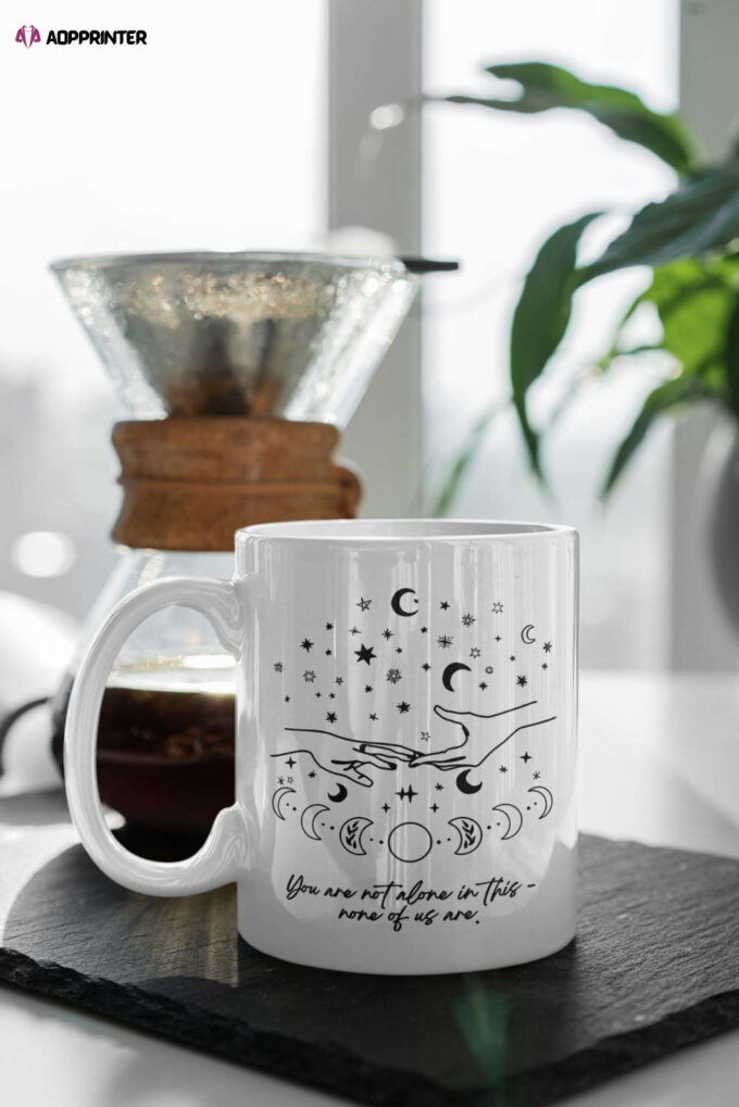 You Are Not Alone In This – None Of Us Are, Baldurs Gate 3, DnD Mug, Baldurs Gate Quote, BG3 Coffee Mug 11 oz Mug White