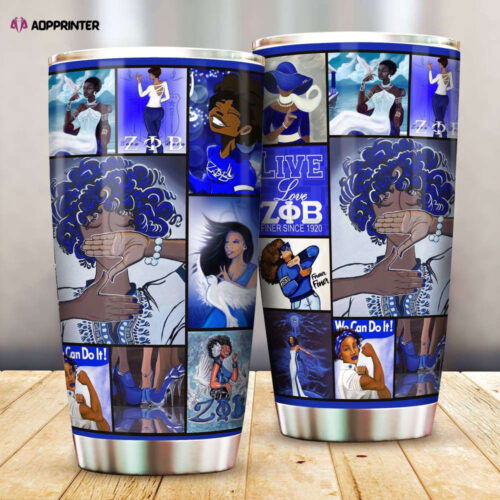 Cart 4 Zeta Phi Beta Logo Stainless Steel Tumbler