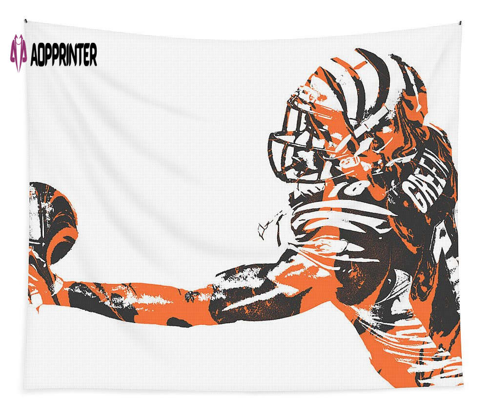 Aj Green Cincinnati Bengals Pixel Art 40 Tapestry Gift For Fan Aj Green Cincinnati Bengals Pixel Art 40 Tapestry Gift For Fan