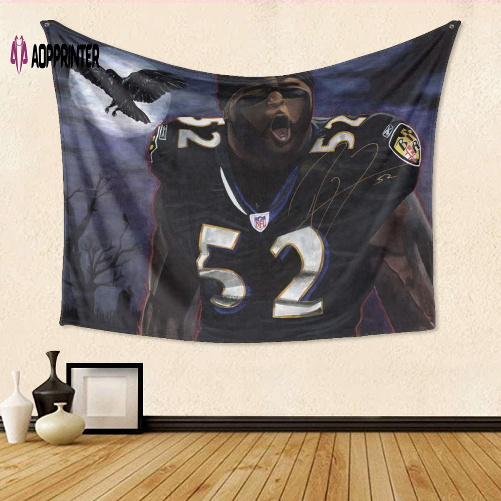 Baltimore Ravens Ray Lewis 52 v8 3D Full Printing Tapestry – Perfect Gift for Fan! Baltimore Ravens Ray Lewis 52 v8 3D Full Printing Tapestry – Perfect Gift for Fan!