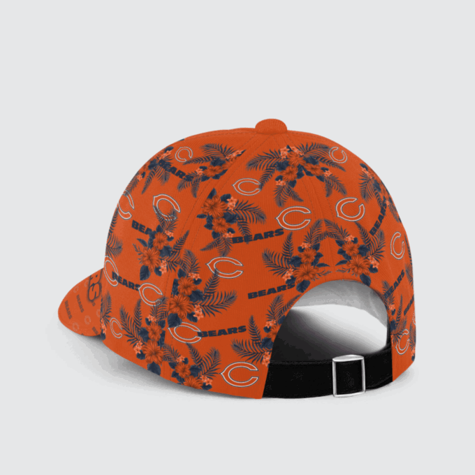 Chicago Bears Floral Hawaiian Adjustable Baseball Classic Cap Men Hat