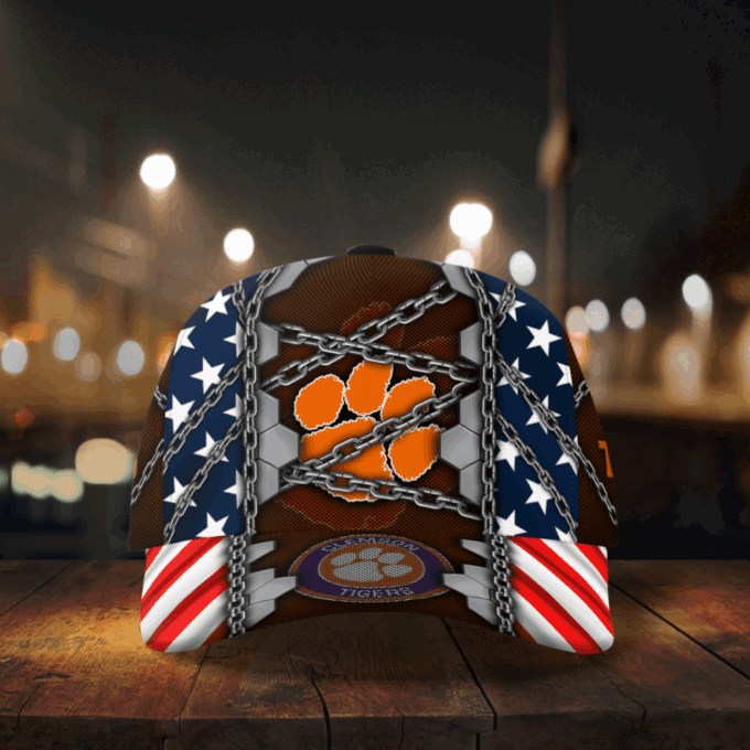 Clemson Tigers Stars & Stripes Chain Printed Baseball Classic Baseball Classic Cap Men Hat Men Hat